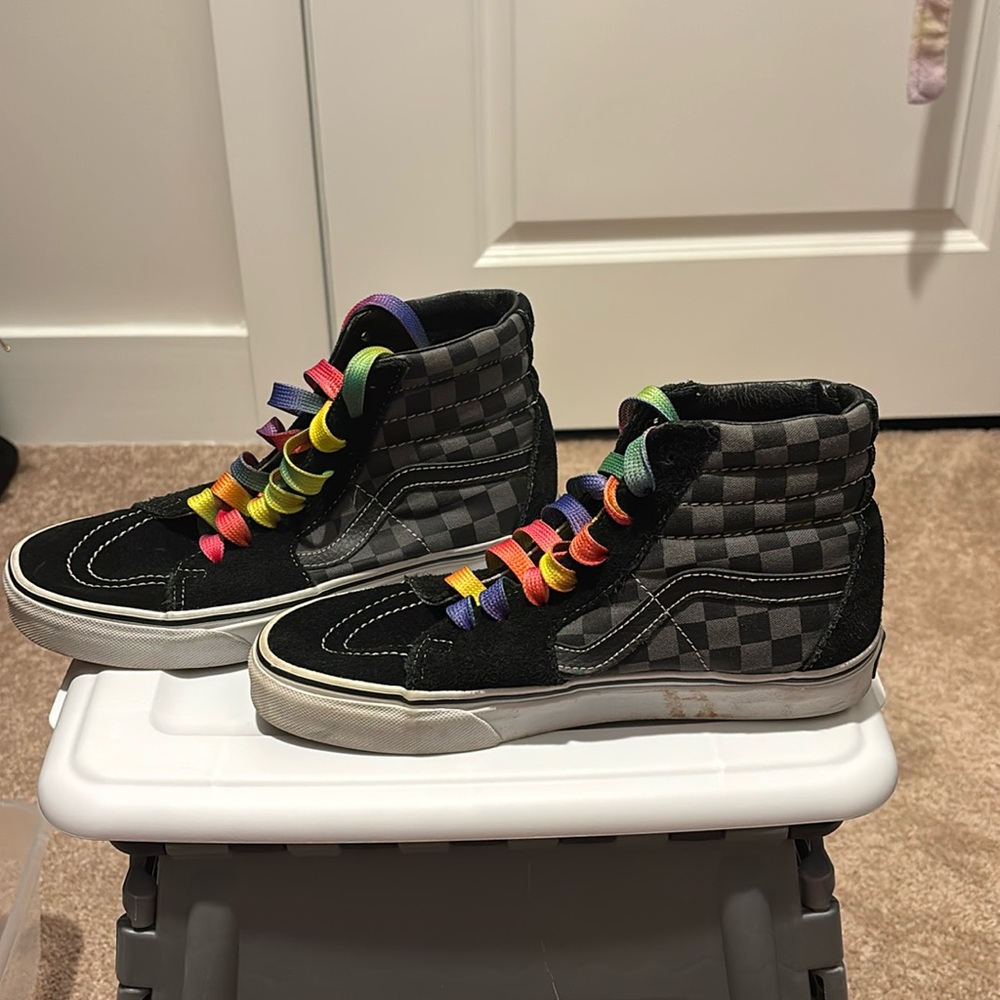 Checkered high top vans